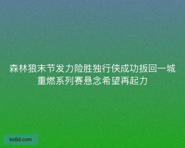 森林狼末节发力险胜独行侠成功扳回一城重燃系列赛悬念希望再起力
