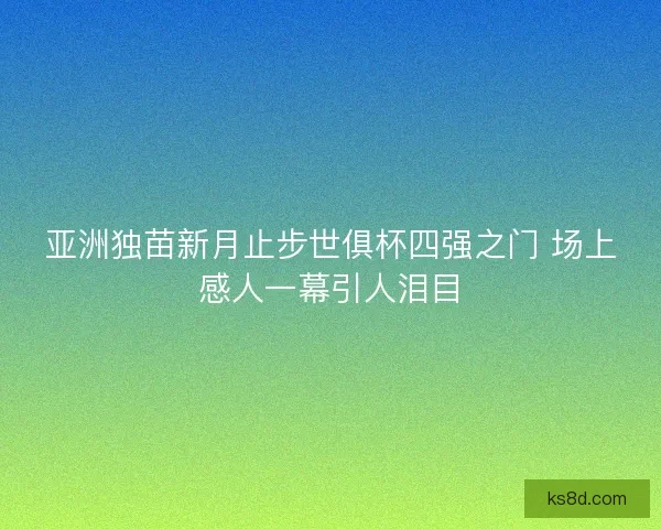 亚洲独苗新月止步世俱杯四强之门 场上感人一幕引人泪目
